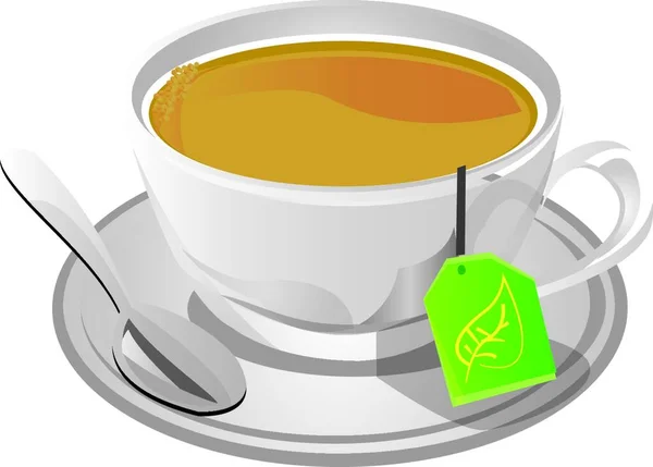 Diese Abbildung Stellt Eine Heiße Tasse Tee Dar — Stockvektor