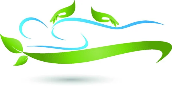 Human Hands Massage Naturopath Logo — Stock Vector