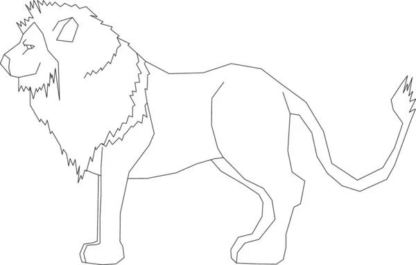 Γεωμετρικό Απομονωτόμετρο Ζώων Λιονταριού Φόντο — Διανυσματικό Αρχείο
