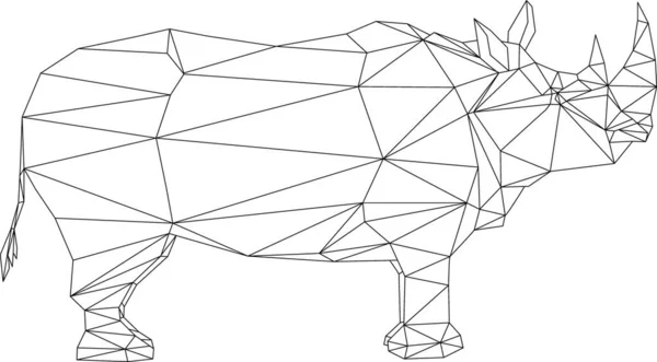 Vecteur Isolatet Géométrique Animal Rhinocéros Sur Fond — Image vectorielle