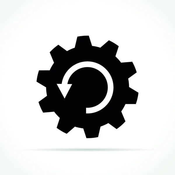 Illustration Von Arrrow Gear Icon Auf Weißem Hintergrund — Stockvektor