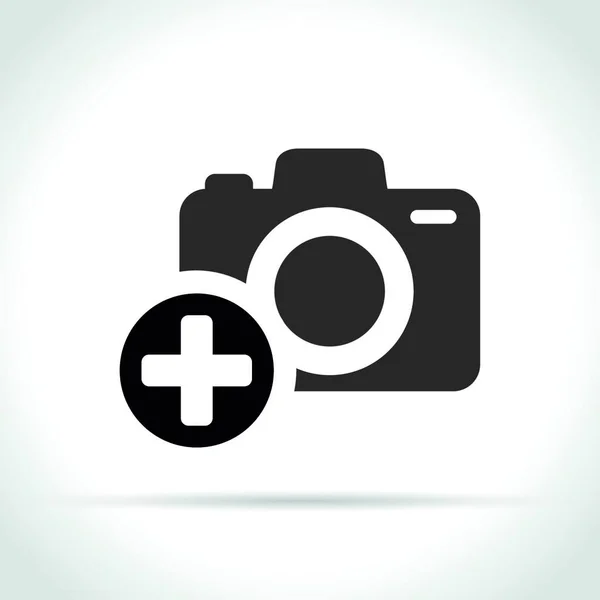 Απεικόνιση Του Σύμβολο Συν Στο Εικονίδιο Της Κάμερας — Διανυσματικό Αρχείο