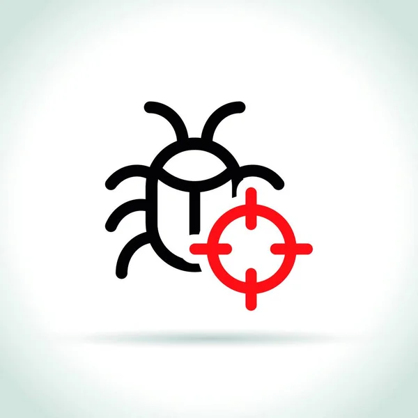 Illustration Target Bug Icon White Background — Stock Vector