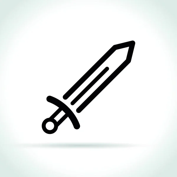 Ilustração Ícone Espada Fundo Branco — Vetor de Stock