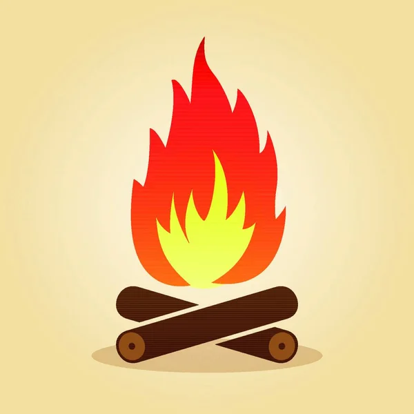 Illustration Des Lagerfeuers Flachem Designkonzept — Stockvektor