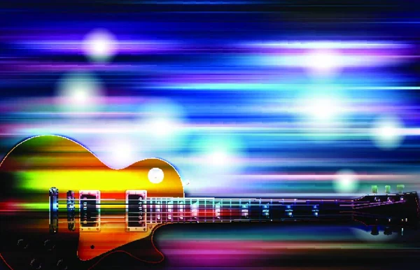 Abstract Blur Music Background Electric Guitar — Stock Vector