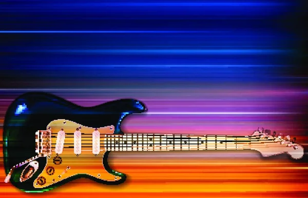 Abstract Blue White Music Background Electric Guitar — Stock Vector