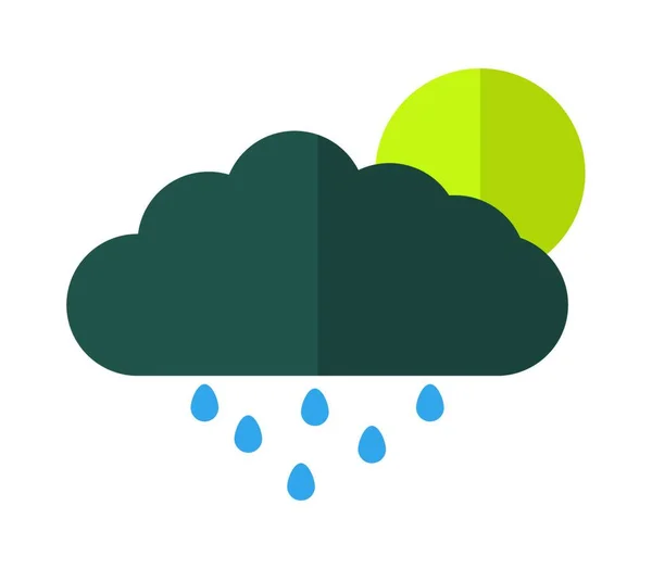 Wolkensymbol Mit Regen — Stockvektor