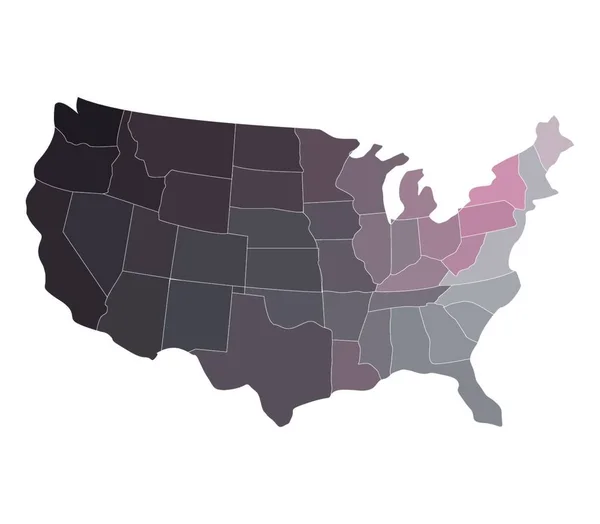 Mappa Degli Stati Uniti Illustrazione Vettoriale — Vettoriale Stock