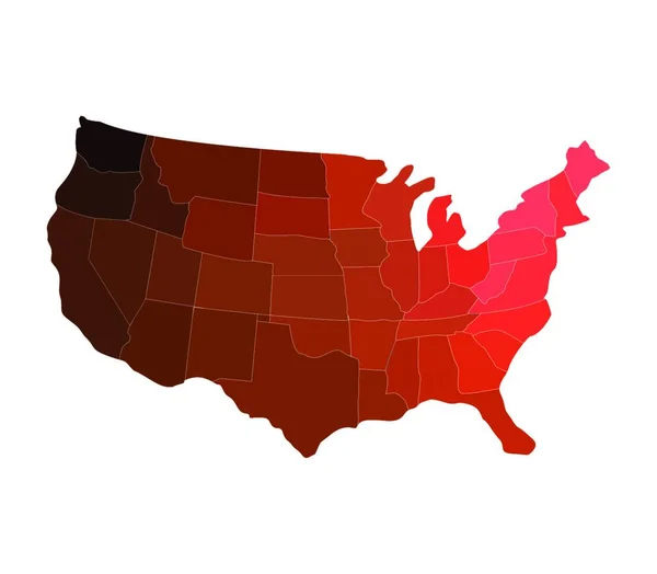 Stany Zjednoczone Mapa Wektor Ilustracja — Wektor stockowy
