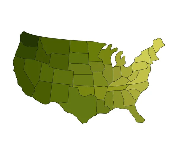 Karte Der Vereinigten Staaten Vektorillustration — Stockvektor