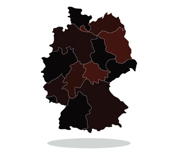 Almanya Haritası Vektör Illüstrasyonu — Stok Vektör