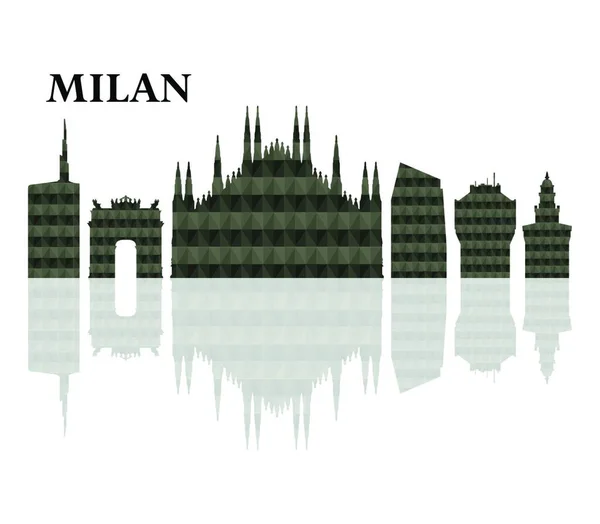 Milano Skyline Vektor Illustration Illustrationer — Stock vektor