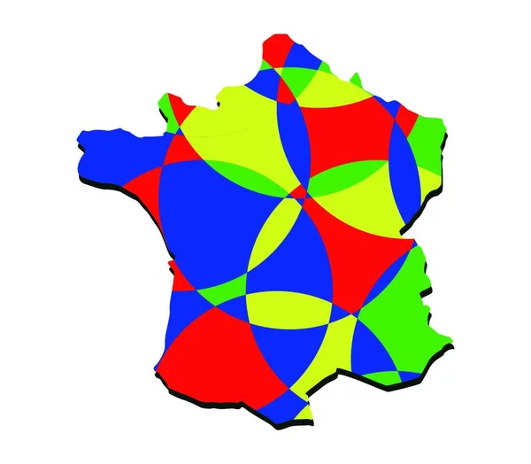 Peta Perancis Ilustrasi Vektor - Stok Vektor