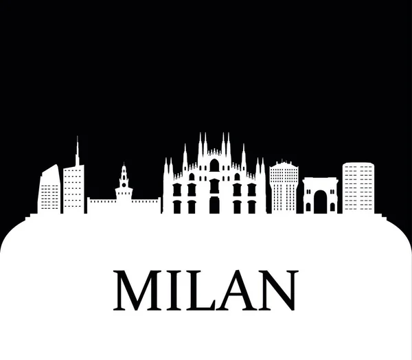 Milano Skyline Vektor Illustration Illustrationer — Stock vektor