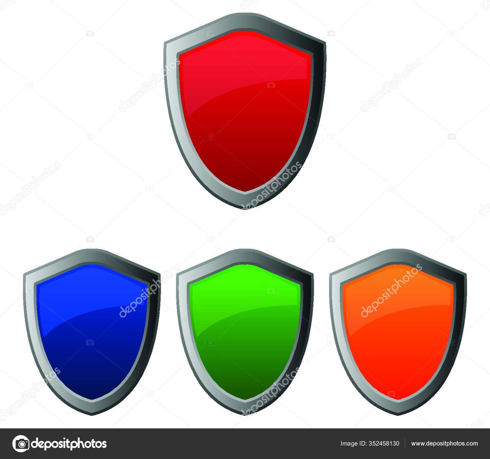 Shield Icon Illustration White Background Stock Vector by