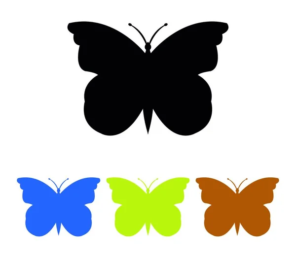 Ikona Motýla Jednoduše Vektorová Ilustrace — Stockový vektor