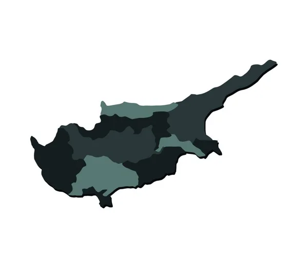 Carte Cyprus Avec Régions — Image vectorielle