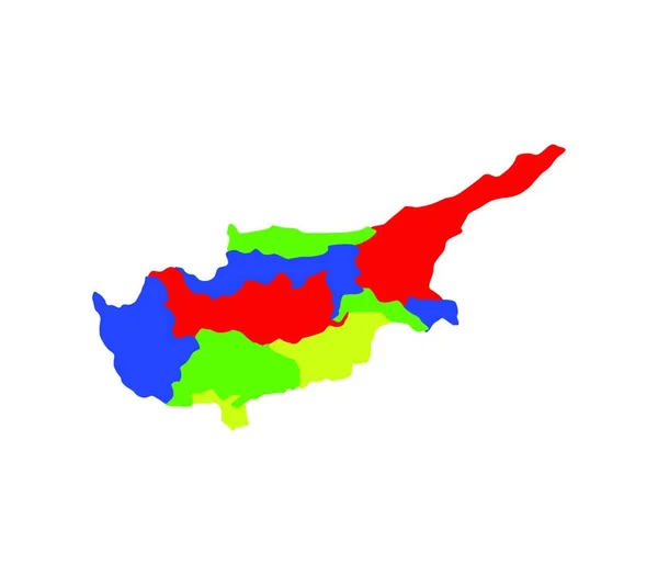 Mapa Cyprus Con Regiones — Archivo Imágenes Vectoriales
