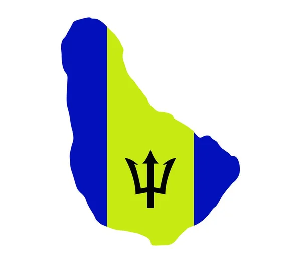 Mapa Barbados Flagą Ilustracja Wektora — Wektor stockowy