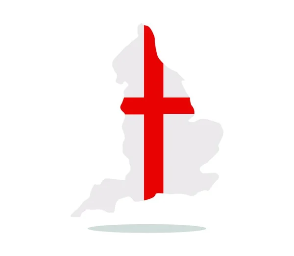 England Carte Avec Drapeau Illustration Vectorielle — Image vectorielle