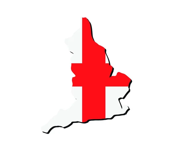 England Carte Avec Drapeau Illustration Vectorielle — Image vectorielle