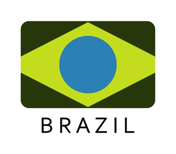 Бразильский Флаг Векторная Иллюстрация — стоковый вектор