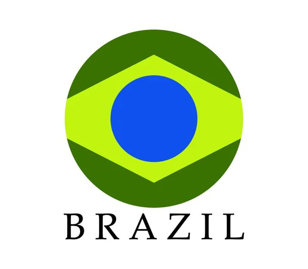 ブラジル国旗ベクトルイラスト — ストックベクタ
