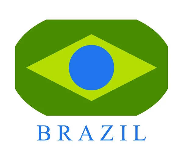 Bandiera Brasiliana Illustrazione Vettoriale — Vettoriale Stock