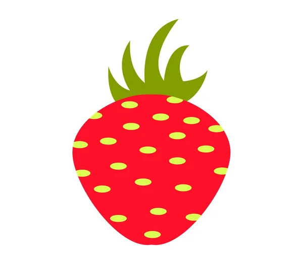 Strawberry Ikonen Vit Bakgrund — Stock vektor