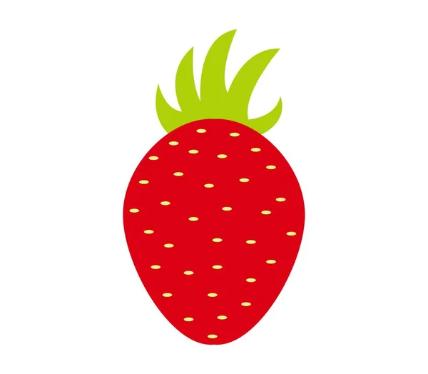 Strawberry Icon White Background — Stock Vector