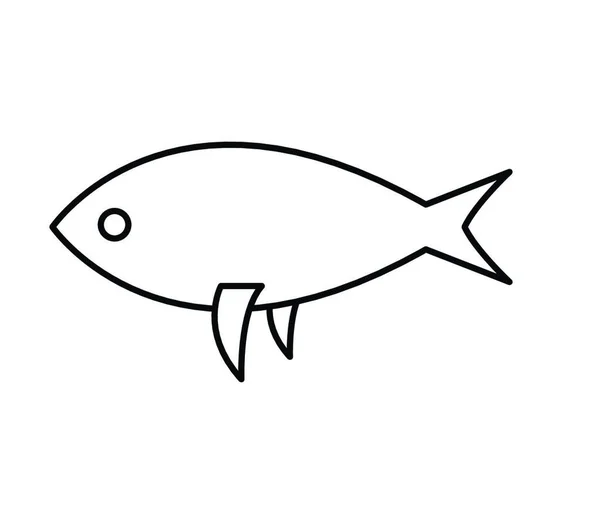 Fish Icon White Background — Stock Vector