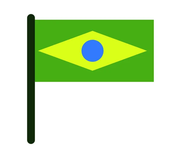 Braziliaanse Vlag Vectorillustratie — Stockvector