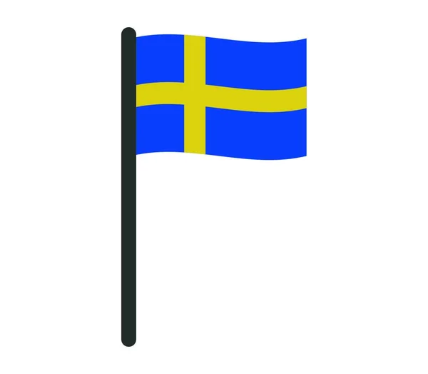 Schwedische Flagge Vektorillustration — Stockvektor