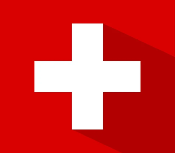 Zwitserse Vlag Vectorillustratie — Stockvector