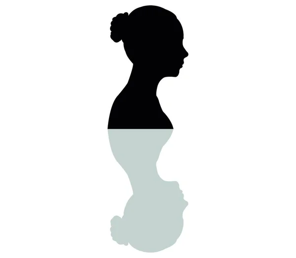 Icono Perfil Mujer Vector — Vector de stock