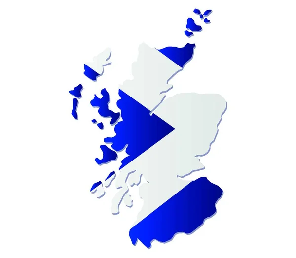 Mapa Escocia Con Bandera Ilustración Vectorial — Vector de stock