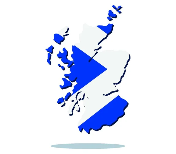 Mapa Escocia Con Bandera Ilustración Vectorial — Vector de stock