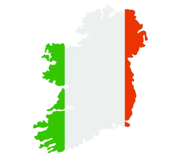 Mapa Irlanda Con Bandera Ilustración Vectorial — Vector de stock