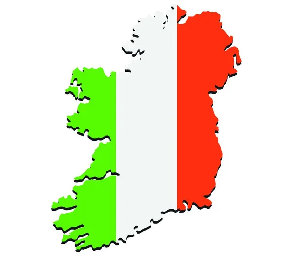 Ireland Map Flag Vector Illustration — 스톡 벡터