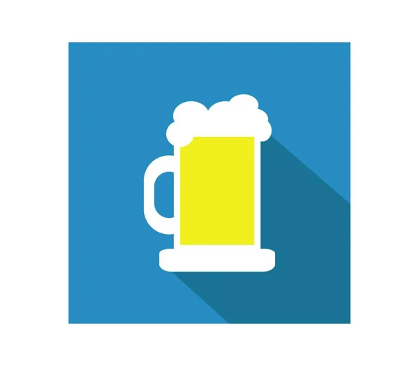 Pivní Hrnek Ikona Ilustrace Bílém Pozadí — Stockový vektor