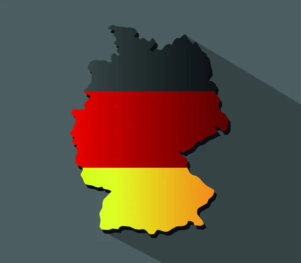 Niemiecka Mapa Flagą Ilustracja Wektora — Wektor stockowy