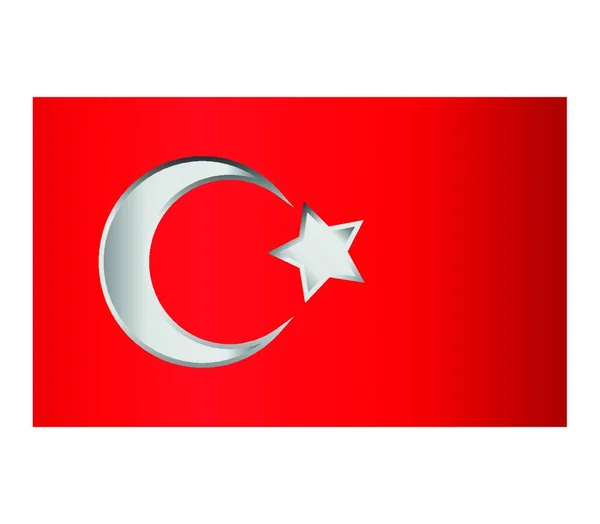 Türk Bayrağı Vektör Illüstrasyonu — Stok Vektör