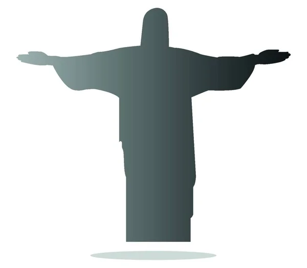 Ikona Krista Rio Janeiro Ilustrace Bílém Pozadí — Stockový vektor