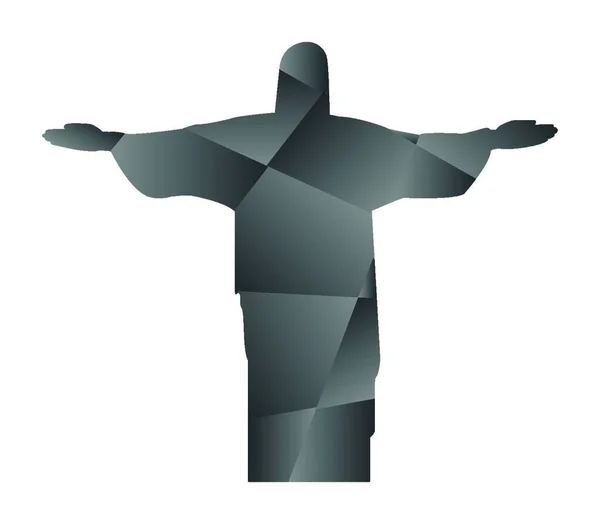 キリスト ジャネイロのアイコン白い背景のイラスト — ストックベクタ