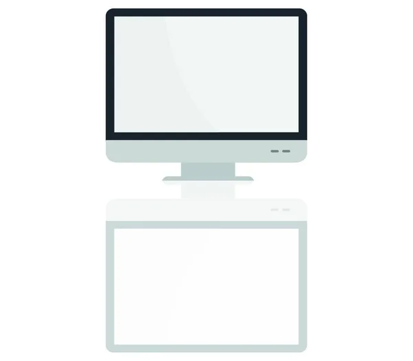 Ikona Monitoru Počítače Ilustrace Bílém Pozadí — Stockový vektor