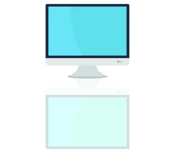 Ícone Monitor Computador Ilustração Fundo Branco — Vetor de Stock