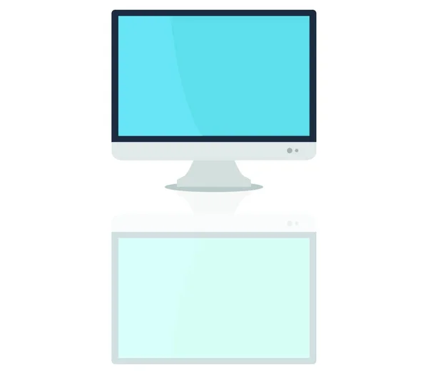 Icono Del Monitor Del Ordenador Ilustración Sobre Fondo Blanco — Archivo Imágenes Vectoriales