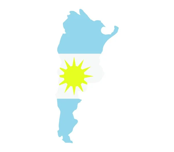 Mapa Argentino Con Bandera Ilustración Vectorial — Archivo Imágenes Vectoriales