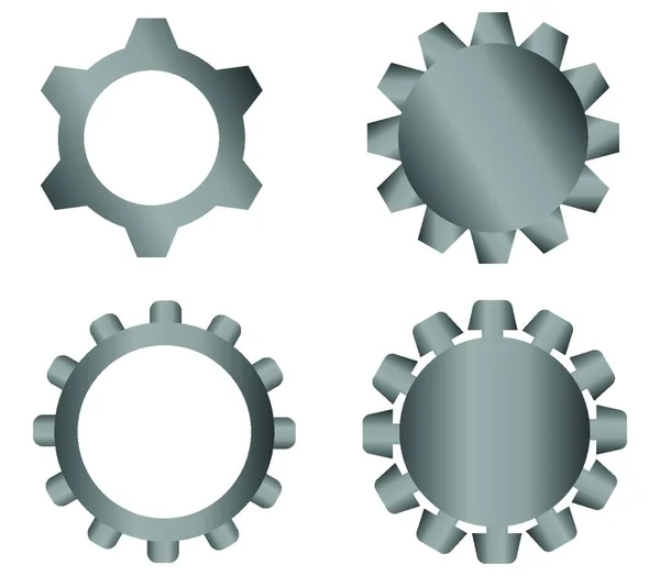 Gears Icon Illustration White Background — Stock Vector